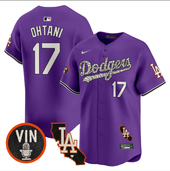 Men Los Angeles Dodgers 17 Ohtani Tokyo Series 2025 purple Limited Stitched Jersey